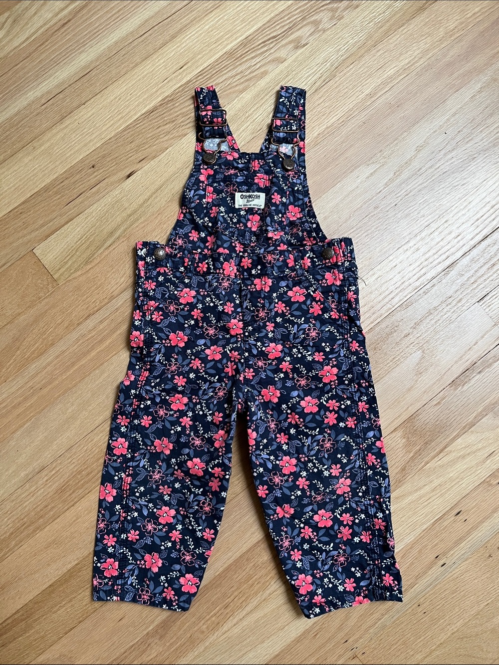 Oshkosh jean overalls 18 months floral